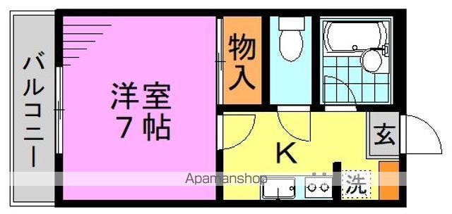 北一ビルB(1K/3階)の間取り写真