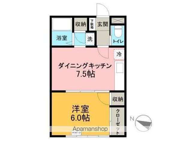 ビレッジA(1DK/2階)の間取り写真