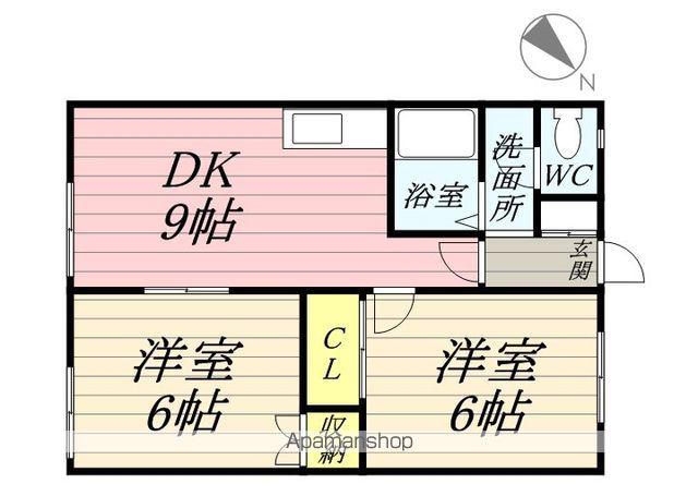 第2ときわハイツ(2DK/2階)の間取り写真