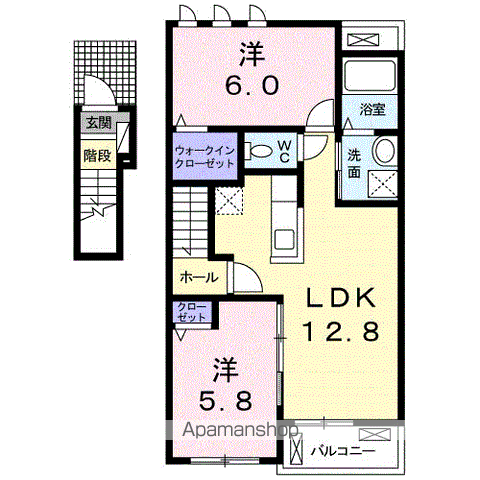 メゾン・エトワールⅥ(2LDK/2階)の間取り写真