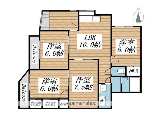 プリンセス片野Ⅱ(4LDK/1階)の間取り写真