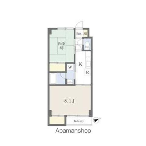 ハイムスT1(2K/4階)の間取り写真