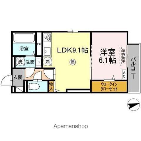 グランデシェチオ千本杉Ⅱ(1LDK/2階)の間取り写真