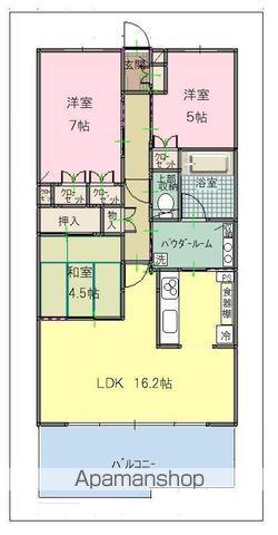 常盤町レジデンス(3LDK/7階)の間取り写真