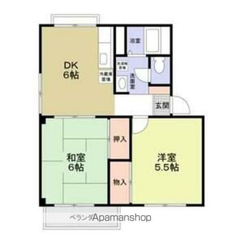 ピアガーデン(2DK/3階)の間取り写真