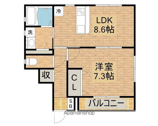 阪和線 北信太駅 徒歩9分 2階建 築9年(1LDK/1階)の間取り写真