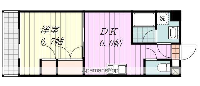 天山ガーデンハウス(1DK/2階)の間取り写真