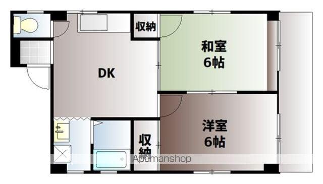 田口コーポⅠ(2DK/1階)の間取り写真