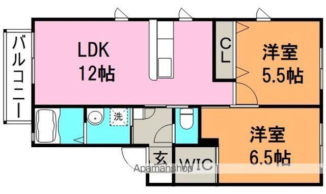 サンライズ北野(2LDK/2階)の間取り写真