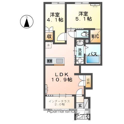 CENTRAL GARDEN Ⅱ(2LDK/1階)の間取り写真