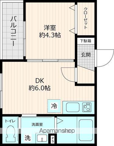 リオ ノンブレ(1DK/3階)の間取り写真