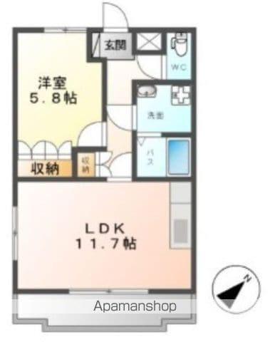 サンパレス(1LDK/2階)の間取り写真