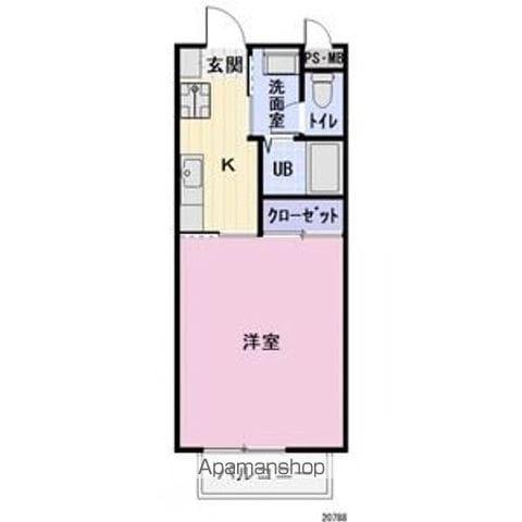 AMBITIOUSⅡ(1K/2階)の間取り写真