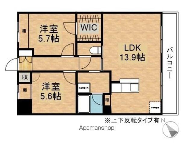 ビッグ・シャイン(2LDK/1階)の間取り写真