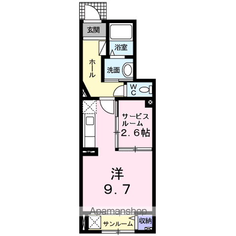 モントレゾール(ワンルーム/1階)の間取り写真