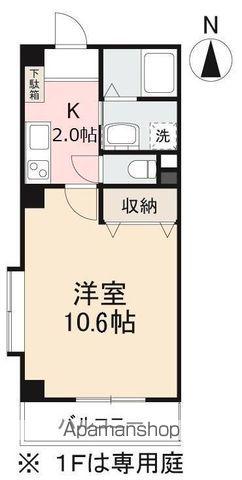 フィネス百恵(1K/1階)の間取り写真