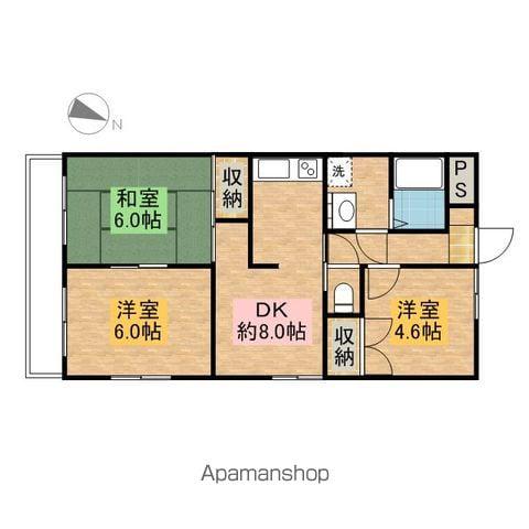 アルテール左入(3DK/2階)の間取り写真