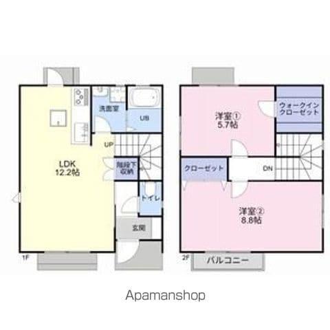 名鉄三河線 碧南駅 徒歩18分 2階建 築10年(2LDK)の間取り写真