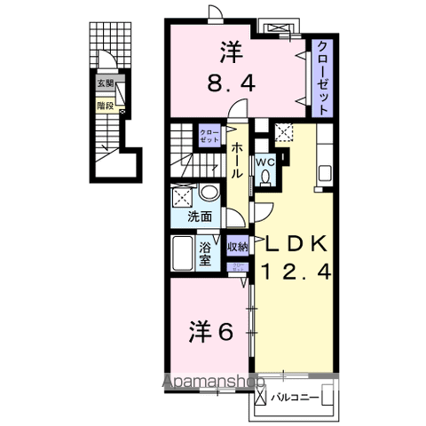 エスパス・K(2LDK/2階)の間取り写真