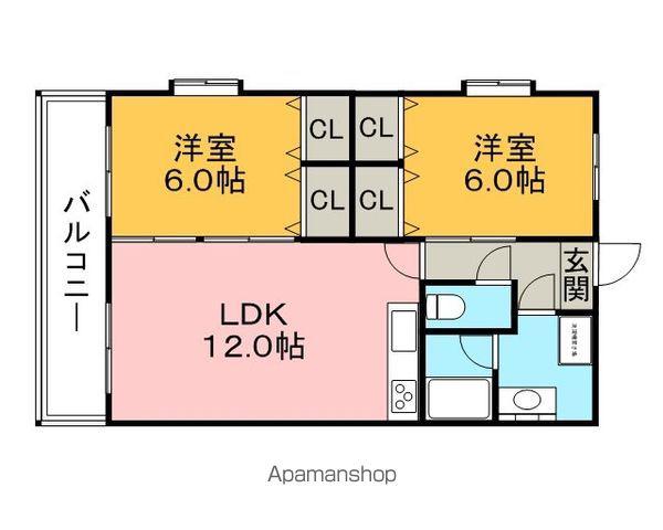 グリーンヒルズ東山Ⅱ(2LDK/4階)の間取り写真