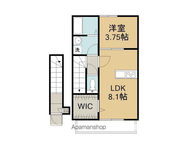 CASA PACIFICA HAISHI(1LDK/2階)の間取り写真