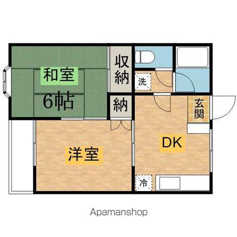 多摩モノレール 大塚・帝京大学駅 徒歩4分 2階建 築30年(2DK/2階)の間取り写真