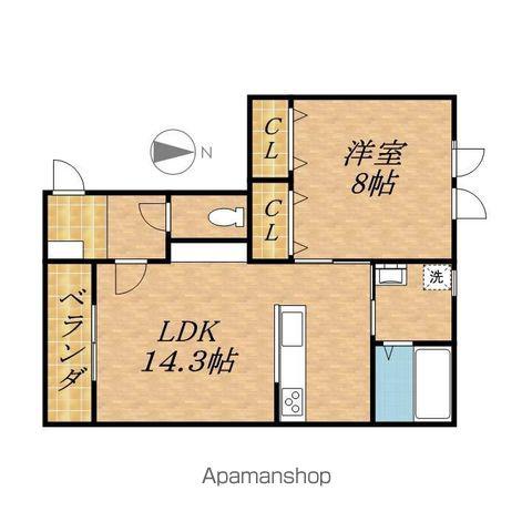 根室本線 帯広駅 バス乗車時間:13分 東4条22丁目バス停で下車 徒歩3分 3階建 築8年(1LDK/1階)の間取り写真