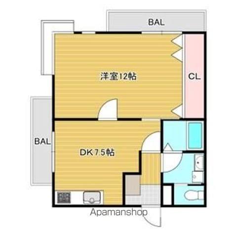 ヤシロヒルズ(1DK/1階)の間取り写真