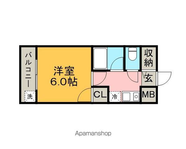 フォルム久留米六ツ門(1K/4階)の間取り写真