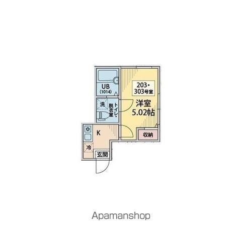 ブルーレジデンス赤羽Ⅲ(1K/1階)の間取り写真