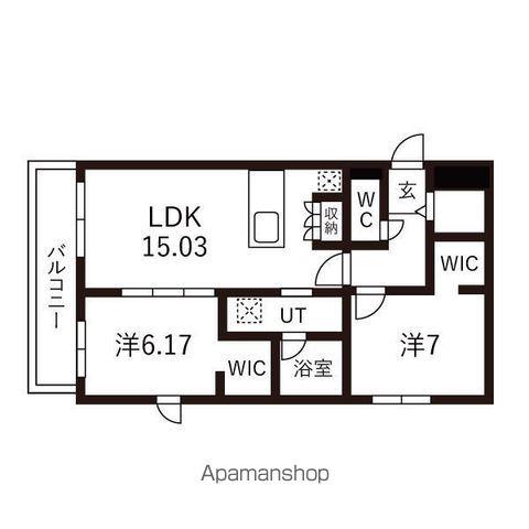 ピオネロ恵庭Ⅳ(2LDK/2階)の間取り写真