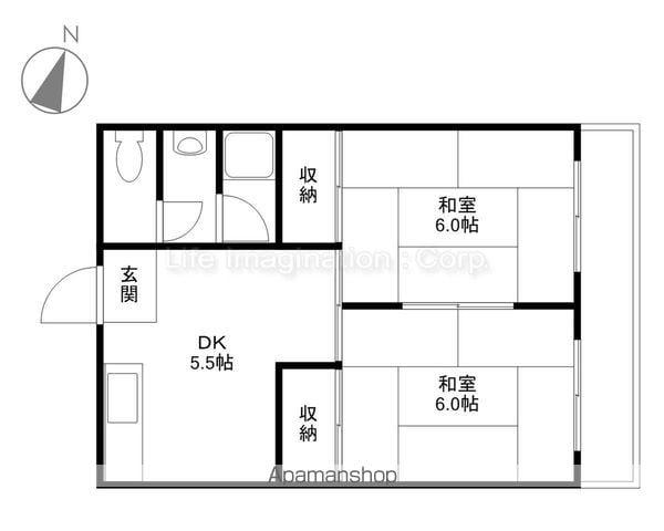 エクセル篠原(2K/1階)の間取り写真