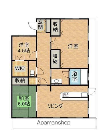 エイルヴィラクレストリバー鶴島(3LDK/4階)の間取り写真
