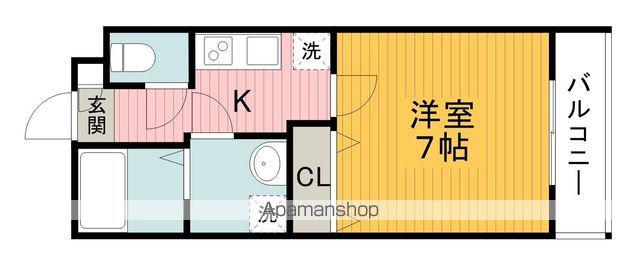 レジデンスナンワ蛍池(1K/1階)の間取り写真