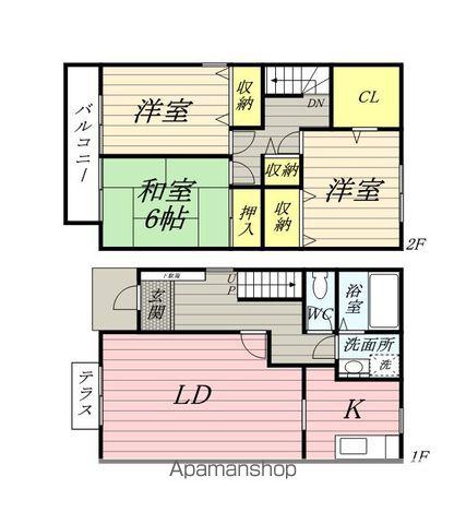 ロイヤルガーデン壱七番館(3LDK/1階)の間取り写真
