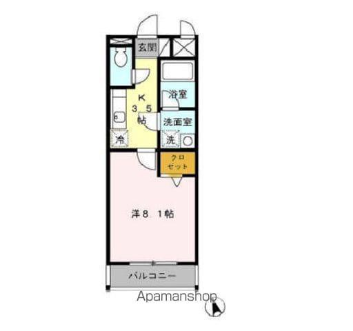 ジャンリュミエール(ワンルーム/1階)の間取り写真
