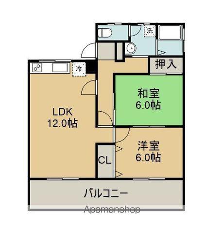 寿ハイツ(2LDK/3階)の間取り写真