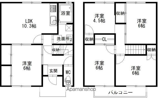 サンビレッジ新涯A(5LDK)の間取り写真
