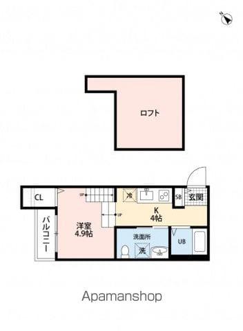 APARTMENT楓(ワンルーム/2階)の間取り写真