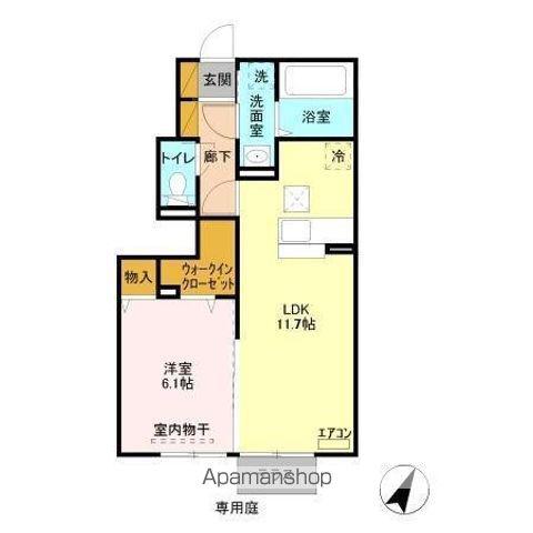 TIARA Ⅲ(1LDK/1階)の間取り写真