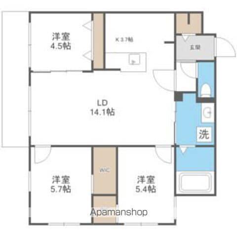 HIGH RESIDENCE YAMAHANA(3LDK/3階)の間取り写真