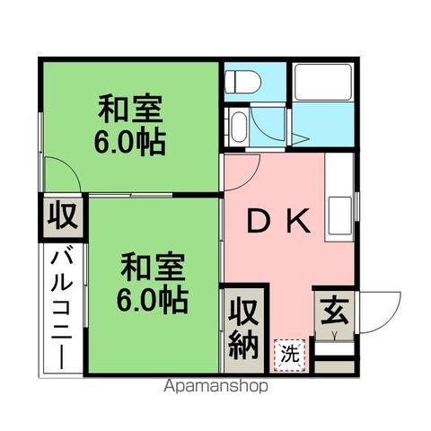 コーポ・グリーンヒル(1DK/1階)の間取り写真