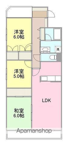 ジョイフルプラザ高岡弐番館(3LDK/2階)の間取り写真