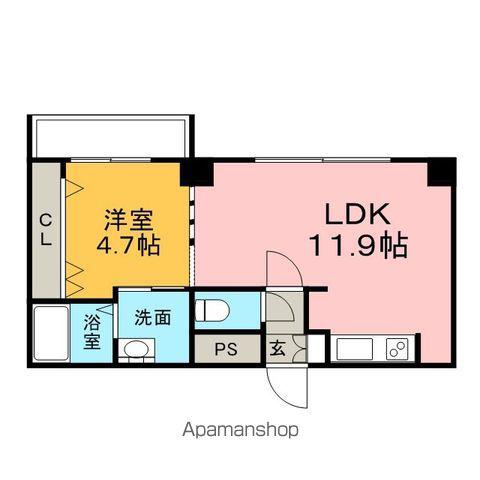 アンビシャス北大前(1LDK/6階)の間取り写真