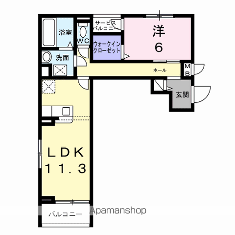 コンパル・りんくう(1LDK/3階)の間取り写真