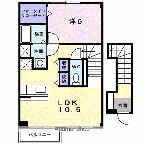 メゾン・コモド B(1LDK/2階)の間取り写真