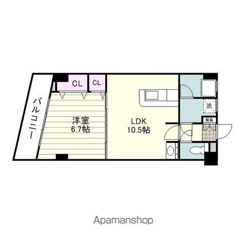 エクシード加治屋(1LDK/3階)の間取り写真