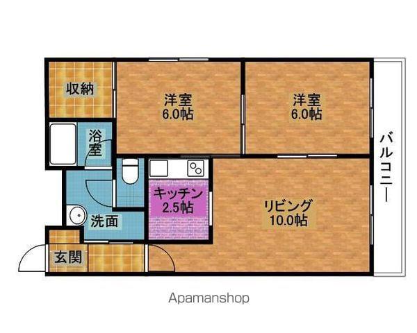 ロイヤルパレス23(2LDK/3階)の間取り写真