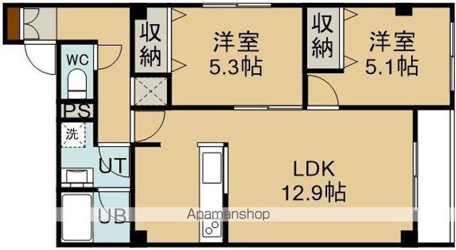 アールズコート大川(2LDK/1階)の間取り写真
