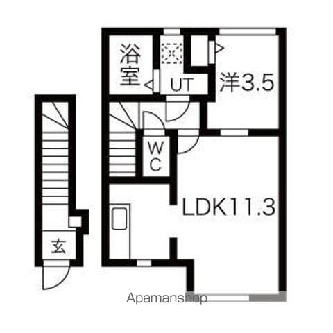 SUPERIOR(1LDK/2階)の間取り写真
